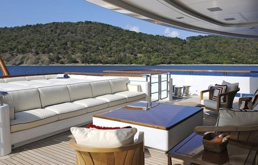 the alfresco dining options on board superyacht TV