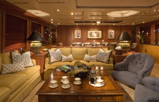 luxury motor yacht ATLANTICA main salon