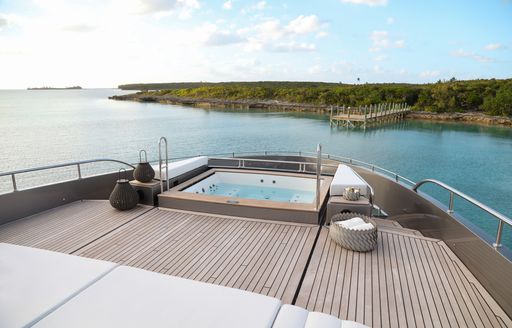 Deck Jacuzzi onboard charter yacht A SALT WEAPON