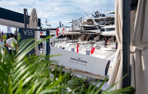 Princess signs and yacth display at the Cannes Yachting Festival