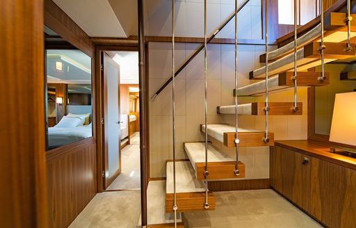 Charter yacht BLACK MAMBA interior staircase