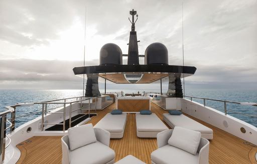 Charter yacht MAVERICK sun deck with seating 