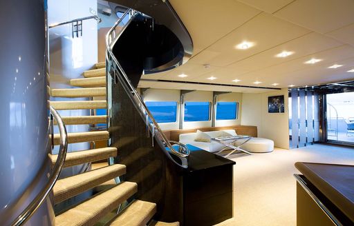 Charter yacht PANDION interior staircase