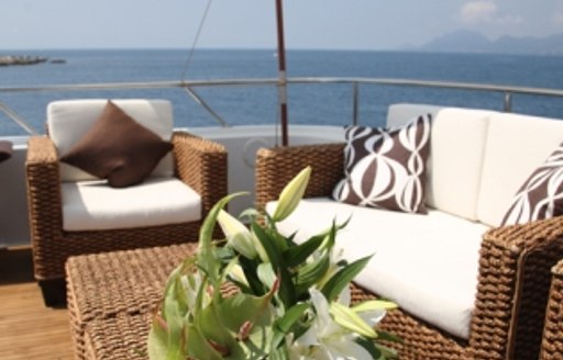 sundeck seating on superyacht daydream