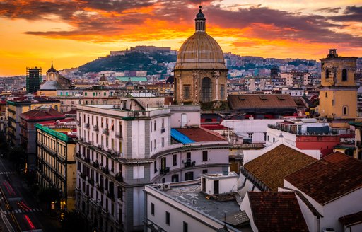 Rooftops of Naples at sunset