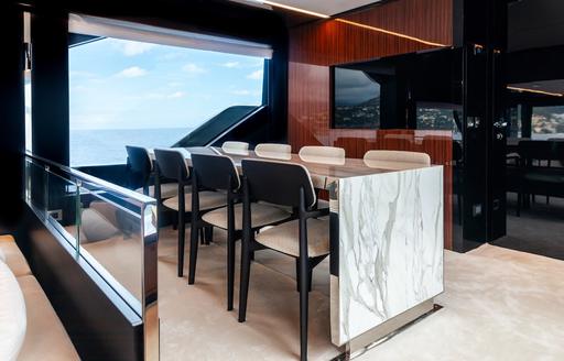Charter yacht L'AS BLEU dining table