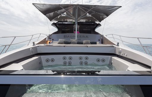 Deck Jacuzzi onboard charter yacht BAGHEERA