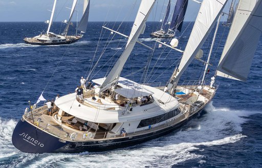 sailing yacht SILENCIO sailing to victory at the Perini Navi Cup 2018 in Porto Cervo