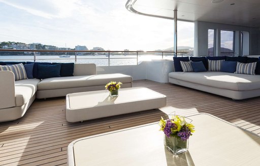 Motor yacht GO aft deck and sunpads