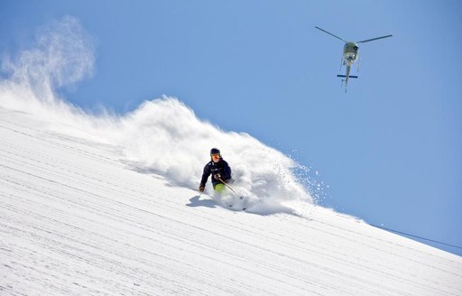 heliskiing on board superyacht la datcha