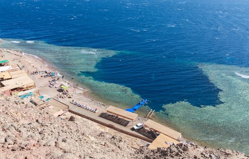 Red Sea blue hole, birds eye shot