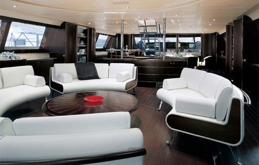 Charter yacht PARSIFAL III interior seating area