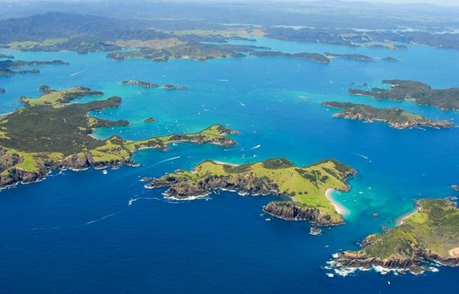 aerial view of Bay of Islands in new zealand