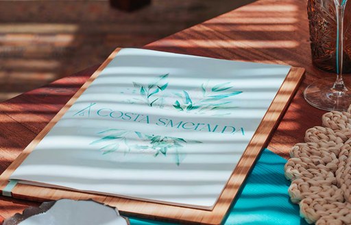 Nikki Beach Costa Smeralda menu with Missoni design
