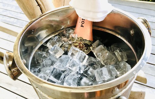 champagne in ice bucket on thanda island