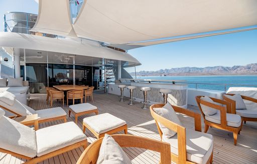 Charter yacht HH NOVERRA sun deck and seating