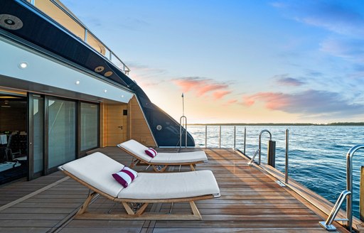 Beach club on board charter yacht AMARYLLIS