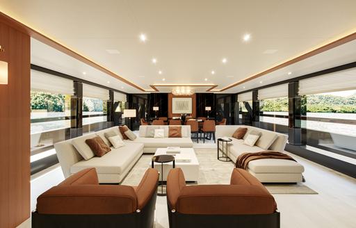Charter yacht SAIRU interior main salon lounge