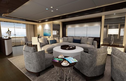 Interior of Sunseeker yacht BLUSH