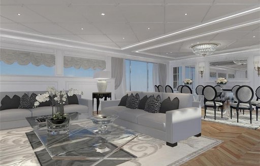 Superyacht 'Flying Dragon' luxurious main salon