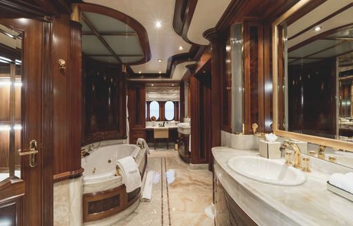 En suite facility onboard superyacht charter TITANIA