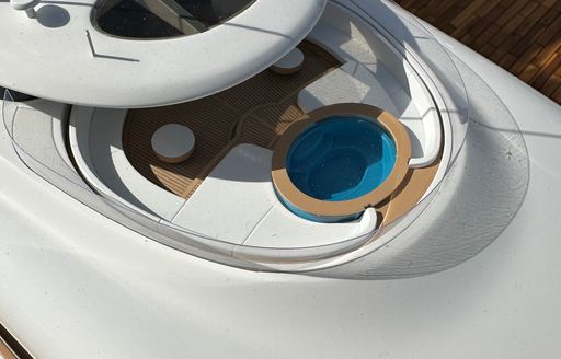 Close up of Jacuzzi on a model of superyacht charter BREAKTHROUGH
