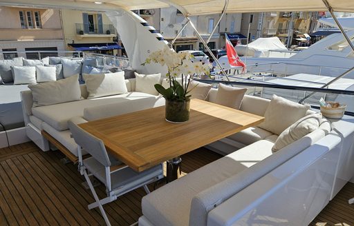 Charter yacht PACHA exterior seating area