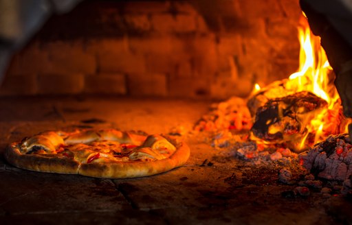 pizza on open hearth on thanda island