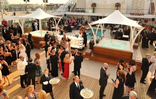 the sundeck of Lauren L transforms into a glittering party hub