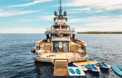 Charter yacht RAJA² stern and water toys