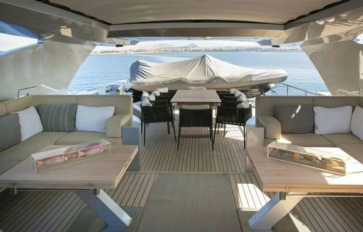 Charter yacht ONCE MORE sun deck and seating