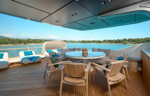 Charter yacht AZZURRI exterior seating area
