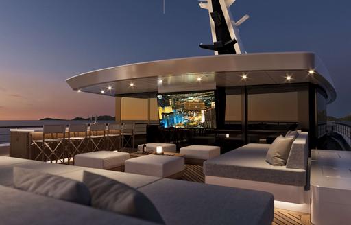 Charter yacht LES CINQ exteriors and seating area