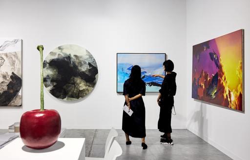 Art Basel Alisan Fine Arts exhibit and visitors