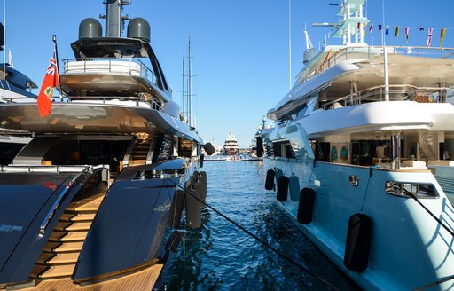 A pair of yachts at Monaco Yacht Show 