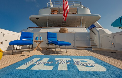 Charter yacht I LOVE THIS BOAT swim platform with loungers