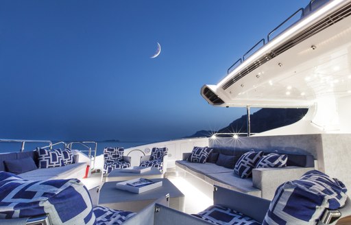 Superyacht MOONRAKER at night 