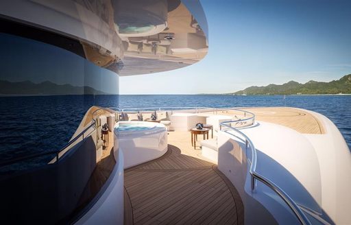 spa pool and seating area on board benetti superyacht SPECTRE