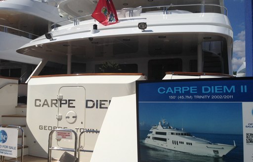 Charter yacht CARPE DIEM on display at FLIBS 2014