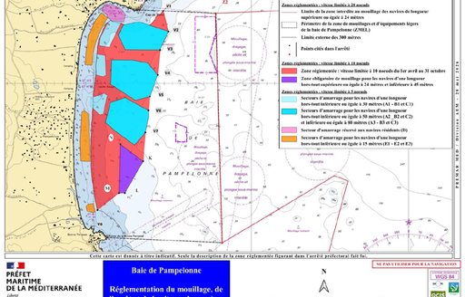 Zoned chart of St Tropez