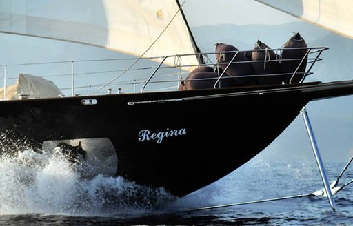 The bow of charter yacht REGINA