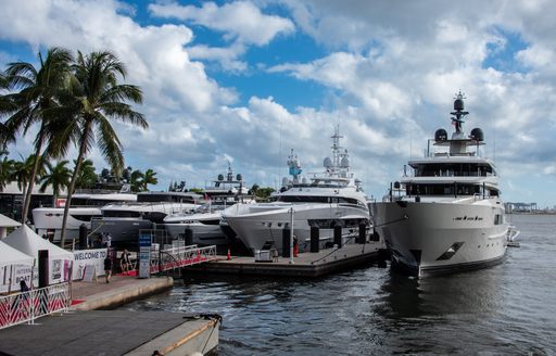 Superyacht charters berthed at FLIBS