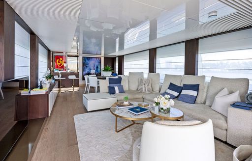Charter yacht A BRASS RING main salon overview