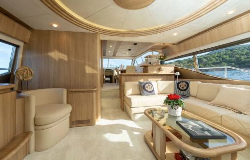 Charter yacht IRENE main salon overview