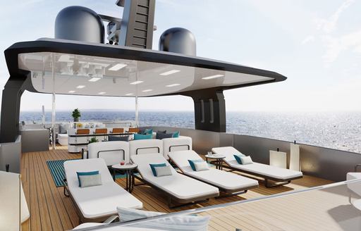 Charter yacht LOEWE loungers on deck