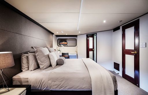 contemporary master suite aboard motor yacht CORROBOREE 