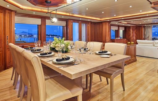 Charter yacht RIVA I interior dining area