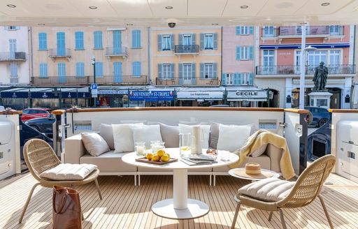 Charter yacht LA GIOCONDA exterior seating area