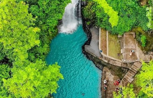 Grenada - Annandale Waterfall & Forest Park waterfall aerial view