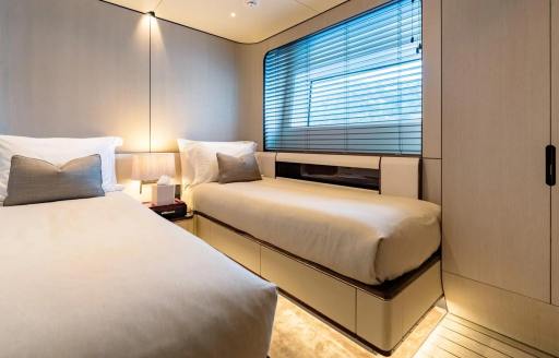 Twin cabin onboard charter yacht MIKOH